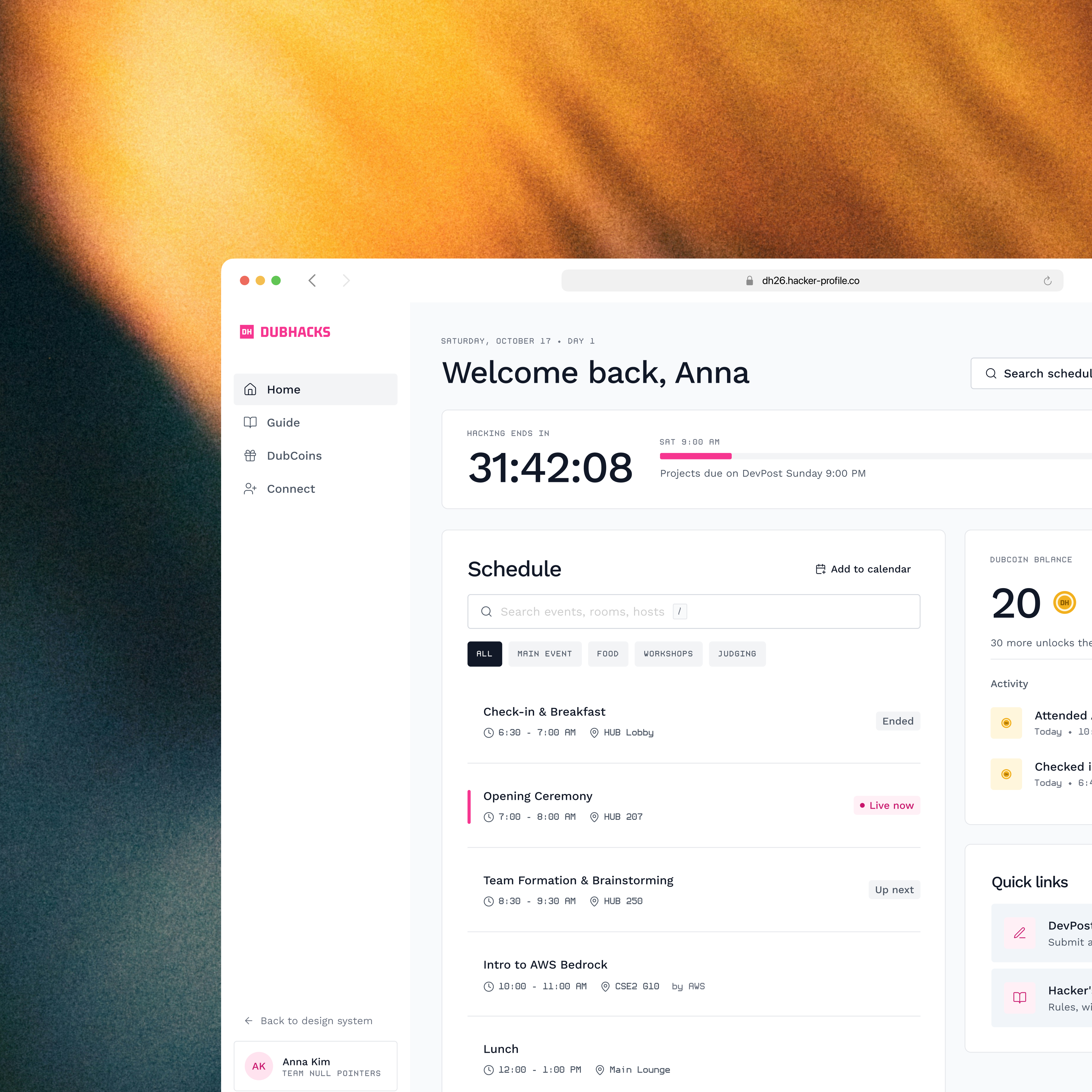 DubCoin prizes screen showing a QR code to redeem coins
