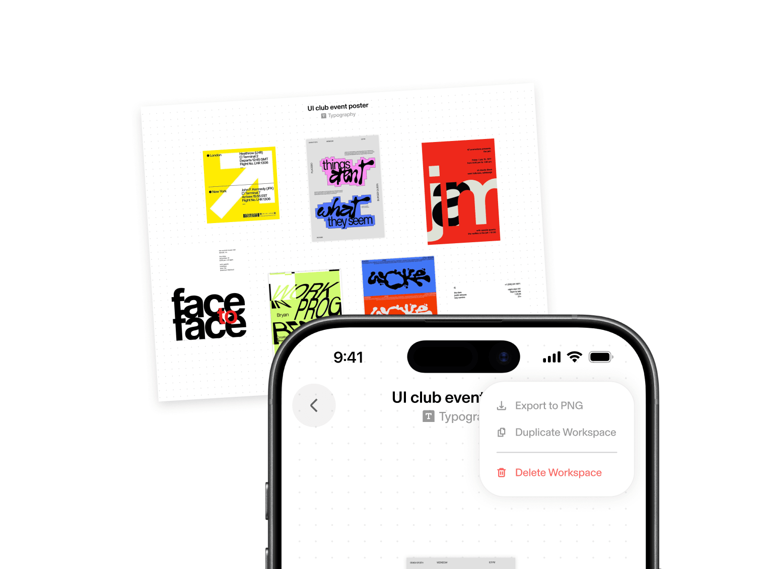 Exporting screen in the Spur app