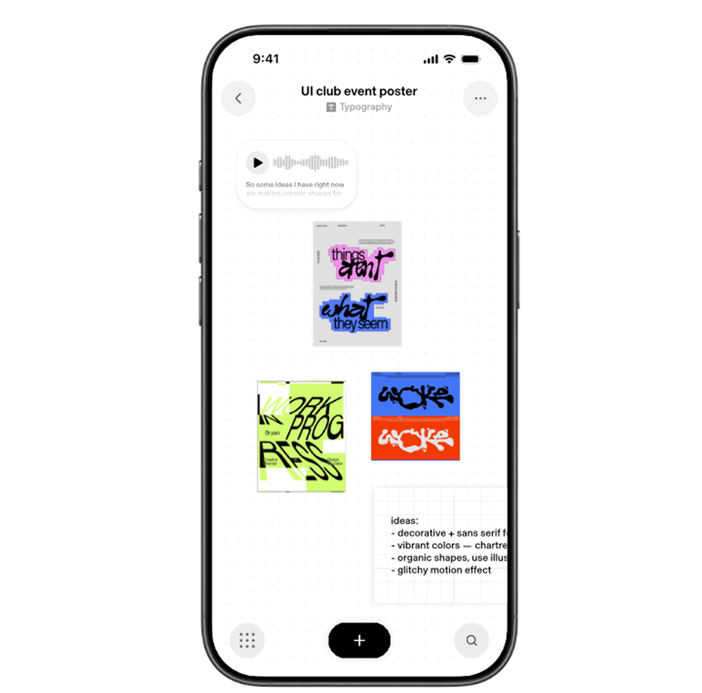 Workspace - Notes screen in the Spur app